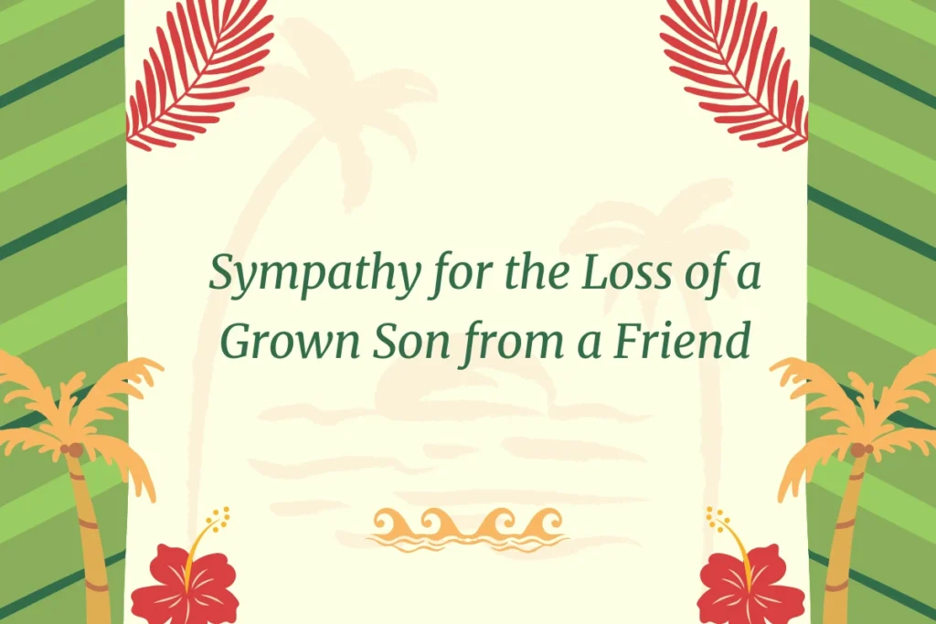 Sympathy for the Loss of a Grown Son from a Friend